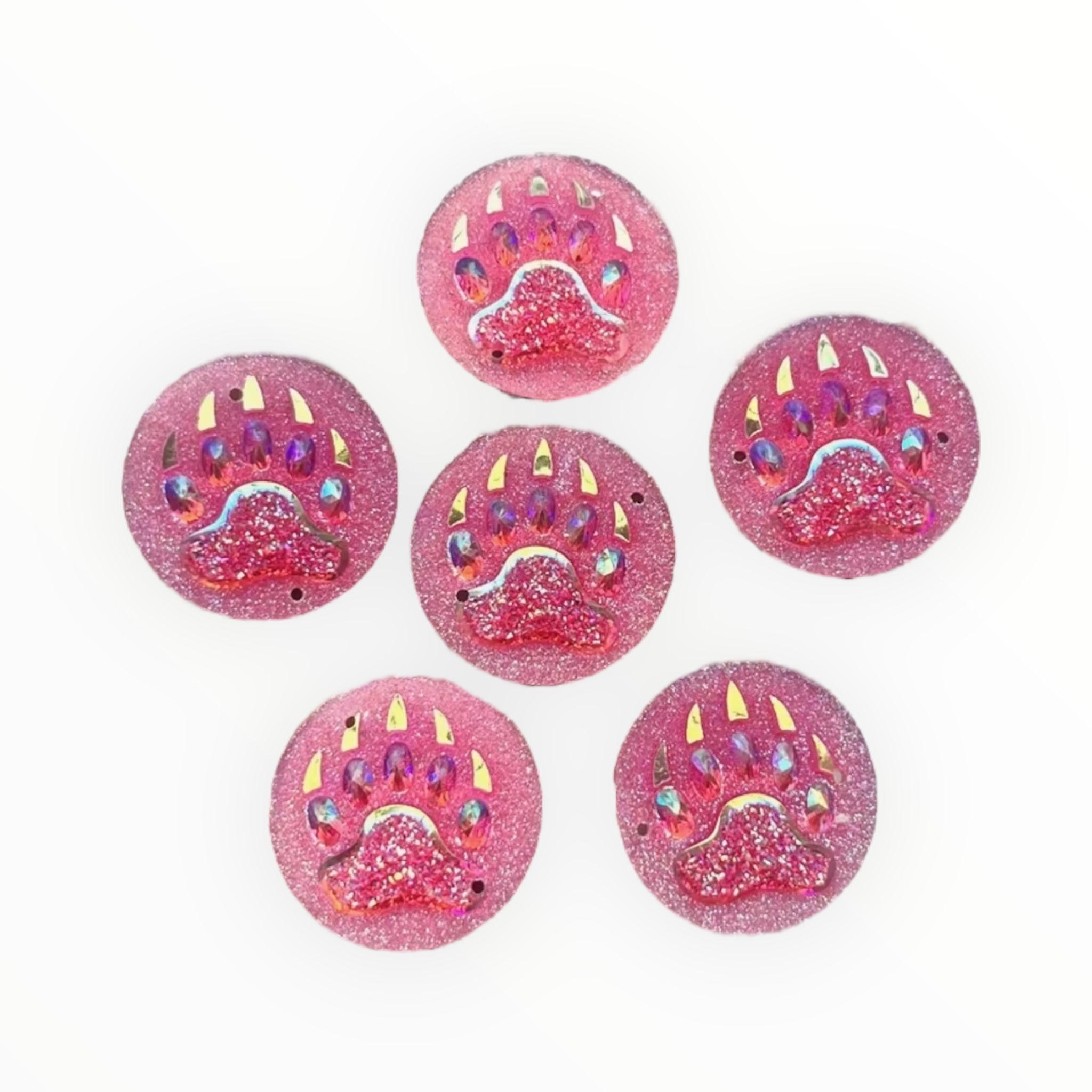 25mm Bear Round – Resin Sew-On (Sold in Pairs)