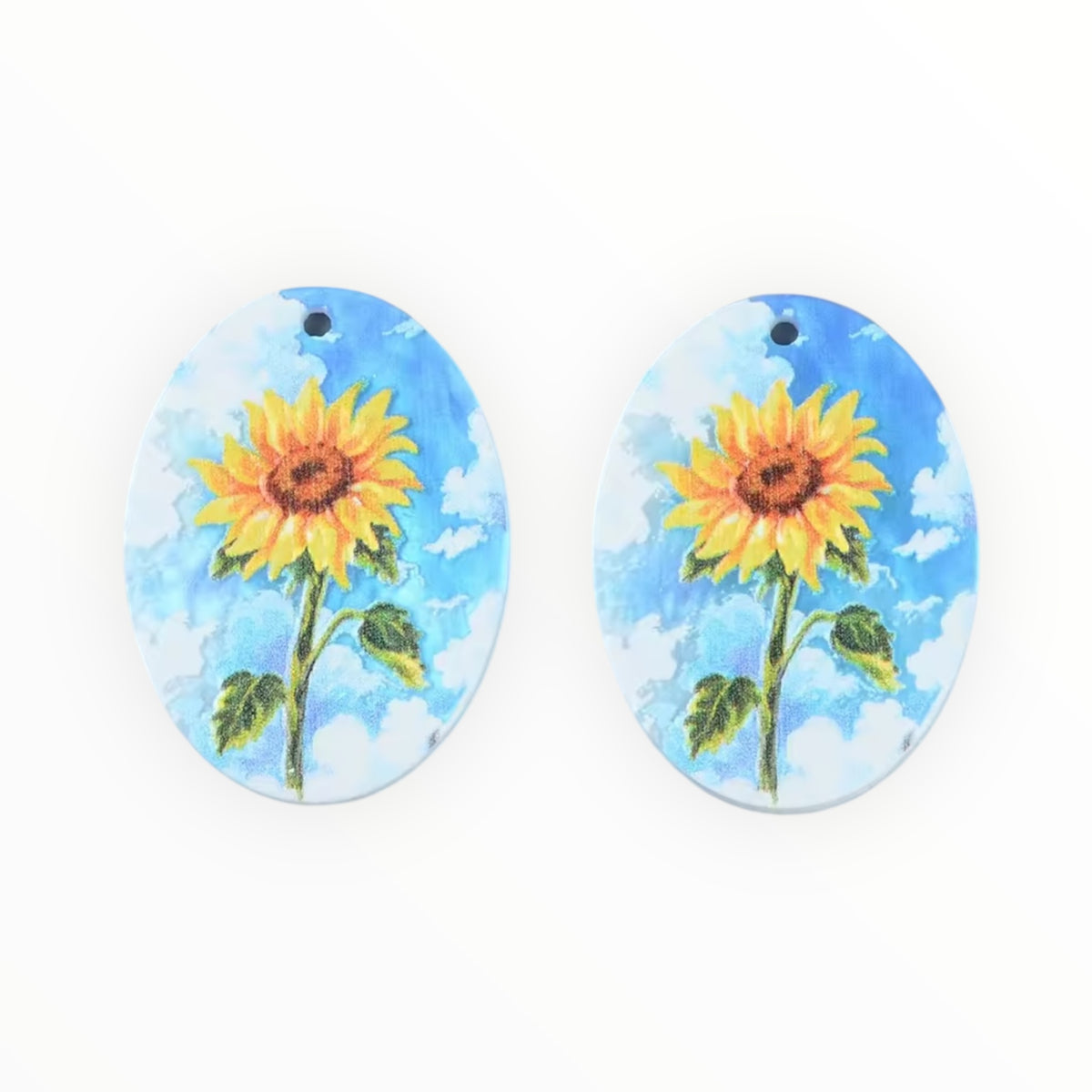 Daisies with Blue Skies- Acrylic Cabochon - Oval