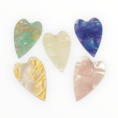 Marble Blend Acrylic Heart Gems – 23×39mm
