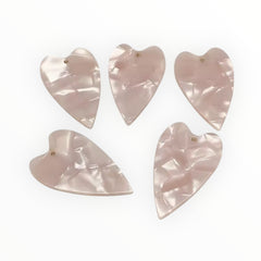 Marble Blend Acrylic Heart Gems – 23×39mm