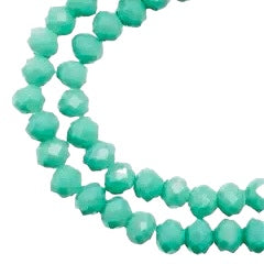 Crystal Lane Rondelle 2 Strand 7in (apx78pcs) 4x6mm Opaque Turquoise Green