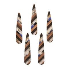 53.5 × 11 × 3 mm Wood & Acrylic/Resin Teardrop
