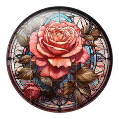 20mm Rose Stained Glass Gems – Glue-On (Pair)