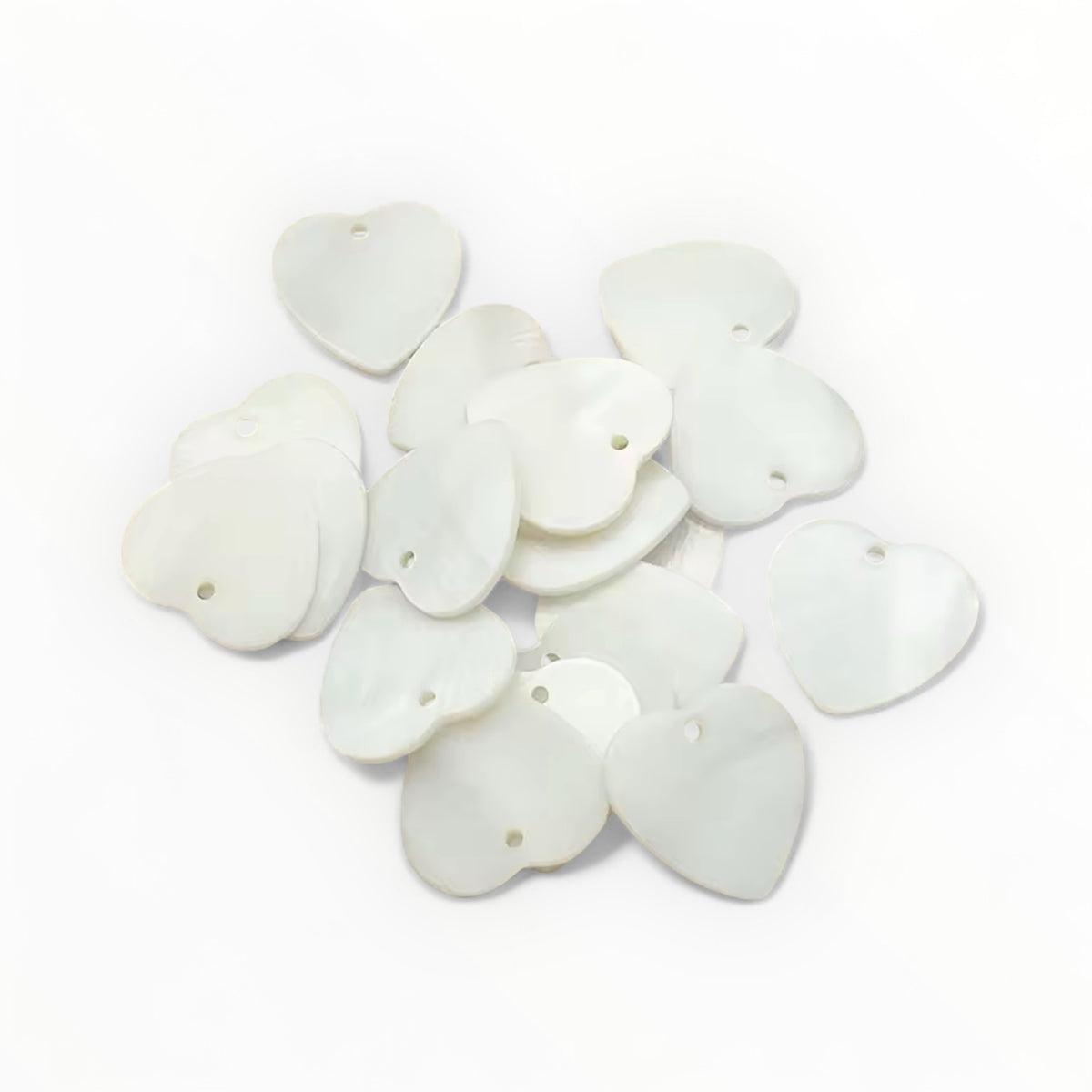 15mm Real Natural Shell Heart Cabochons