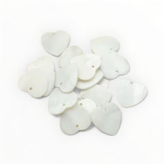 15mm Real Natural Shell Heart Cabochons