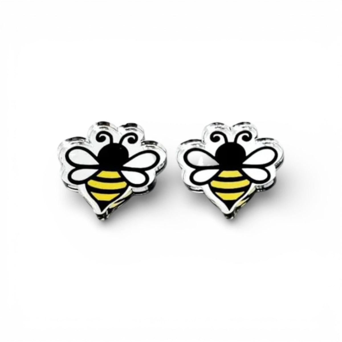 Bumble Bee Acrylic Mirror Cabochons – 1″ (Sold in Pairs)