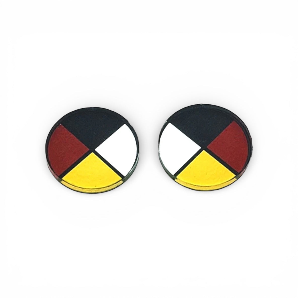 Four Directions Acrylic Mirror Cabochons – 3/4″ (Sold in Pairs)