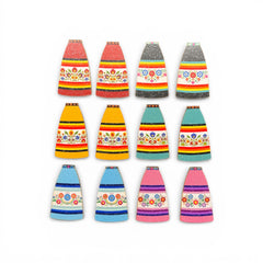 Wooden Ribbon Skirt Cabochons – 1.5″ (Multiple Colours)