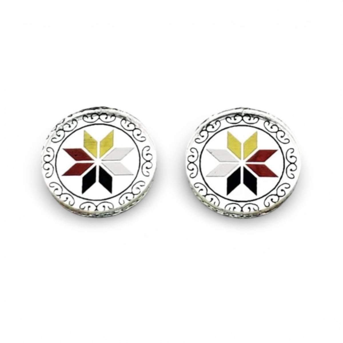 3/4" Fancy Four Directions Acrylic Mirror Cabochons