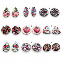 Wooden Strawberry Cabochon Collection 1 – 1.5″ (Sold in Pairs)