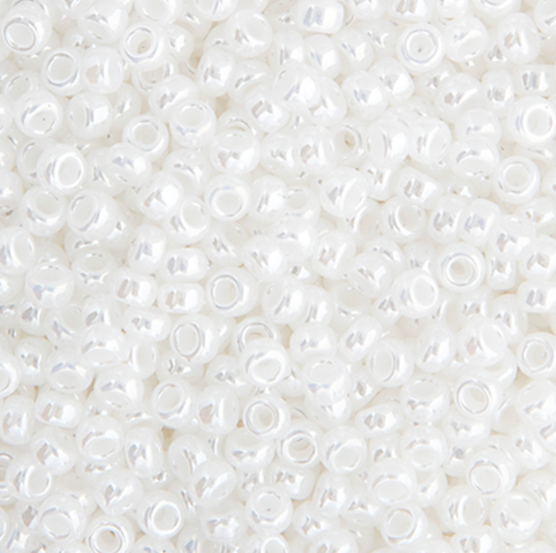 6/0 Miyuki Seed Beads Pearl Ceylon, 22g Vial