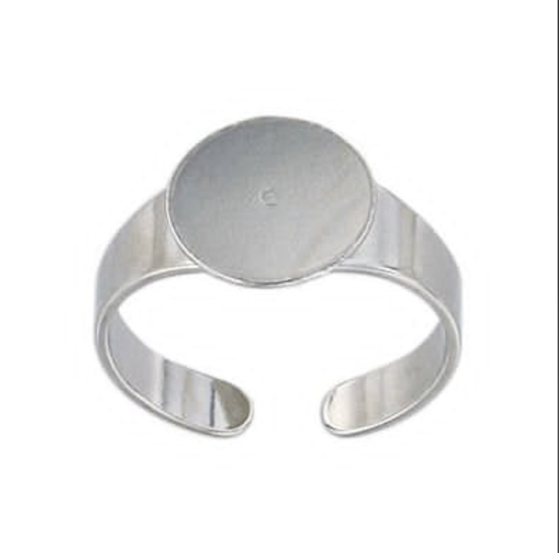 Expandable Finger Ring Base with 12mm Pad – Nickel & Lead Free - 4 pack