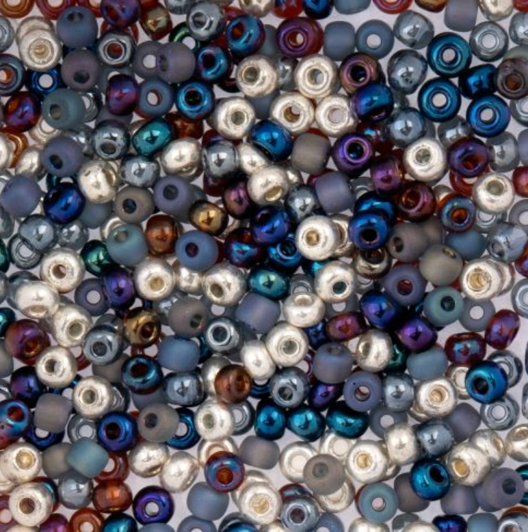 6/0 Preciosa Czech Seed Beads Smoke Mix , 22g Vial