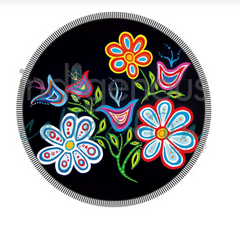 Happy Flower Round Beach Towel Blanket