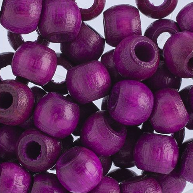 Euro Wood Crowbeads 6x4.8mm Purple 100 pcs