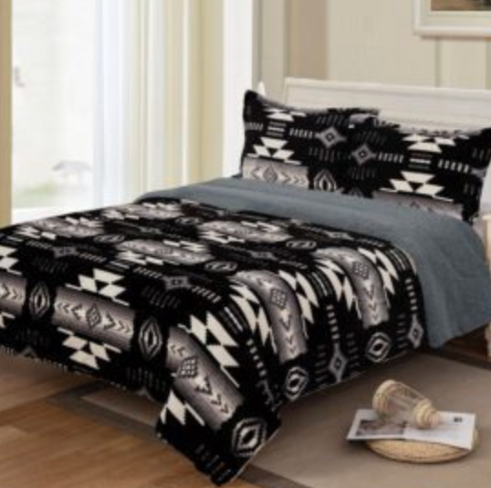Sherpa Lined Silk Touch 3 Piece King Bed Set