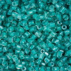 9/0 3 Cut Czech Seed Beads Transparent Crystal Green