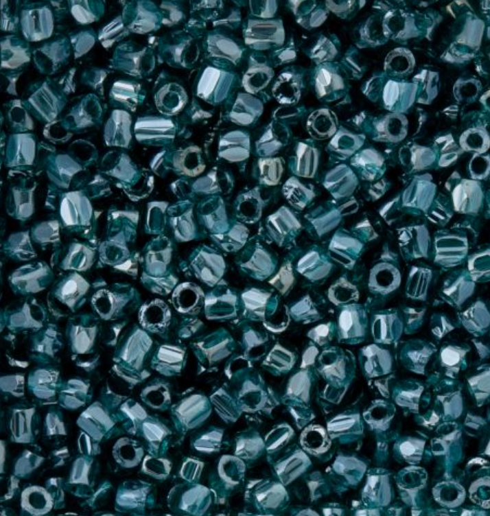 9/0 3 Cut Czech Seed Beads Transparent Blue Zircon Luster