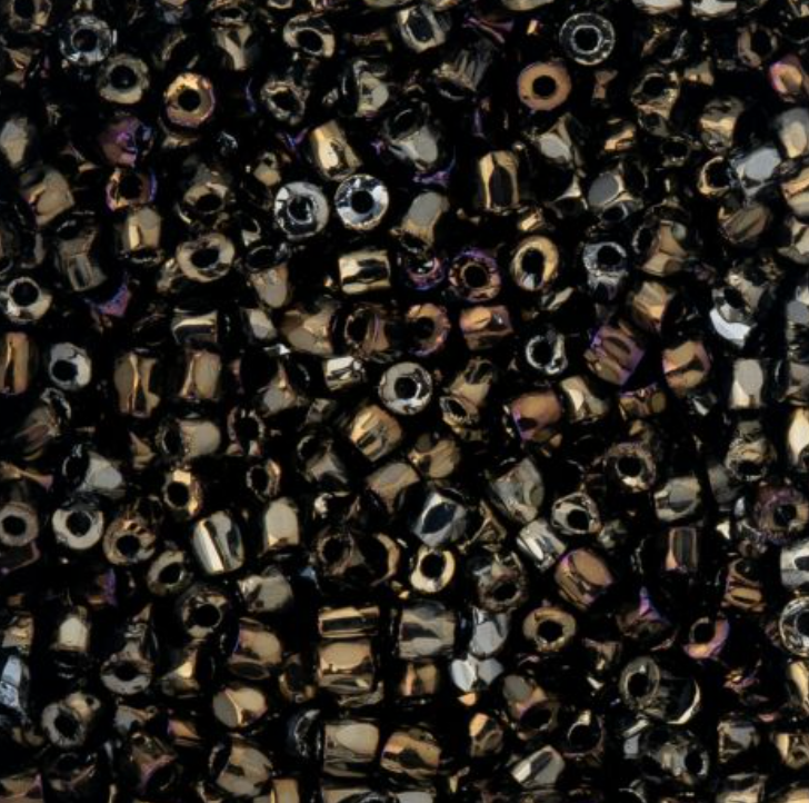 9/0 3 Cut Czech Seed Beads Opaque Brown AB