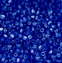 9/0 3 Cut Czech Seed Beads Transparent Blue Luster