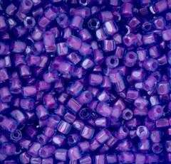 9/0 3 Cut Czech Seed Beads Transparent C/L Fuchsia
