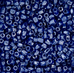 Czech Seed Beads 9/0 3Cut 13g vial Transparent Dark Blue Luster