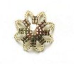John Bead 14mm Gold-Plated Finding Caps – 4 Pieces
