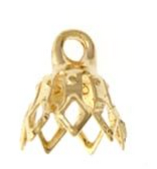 7mm Gold 4 Leg Bell Caps – 6 Pieces
