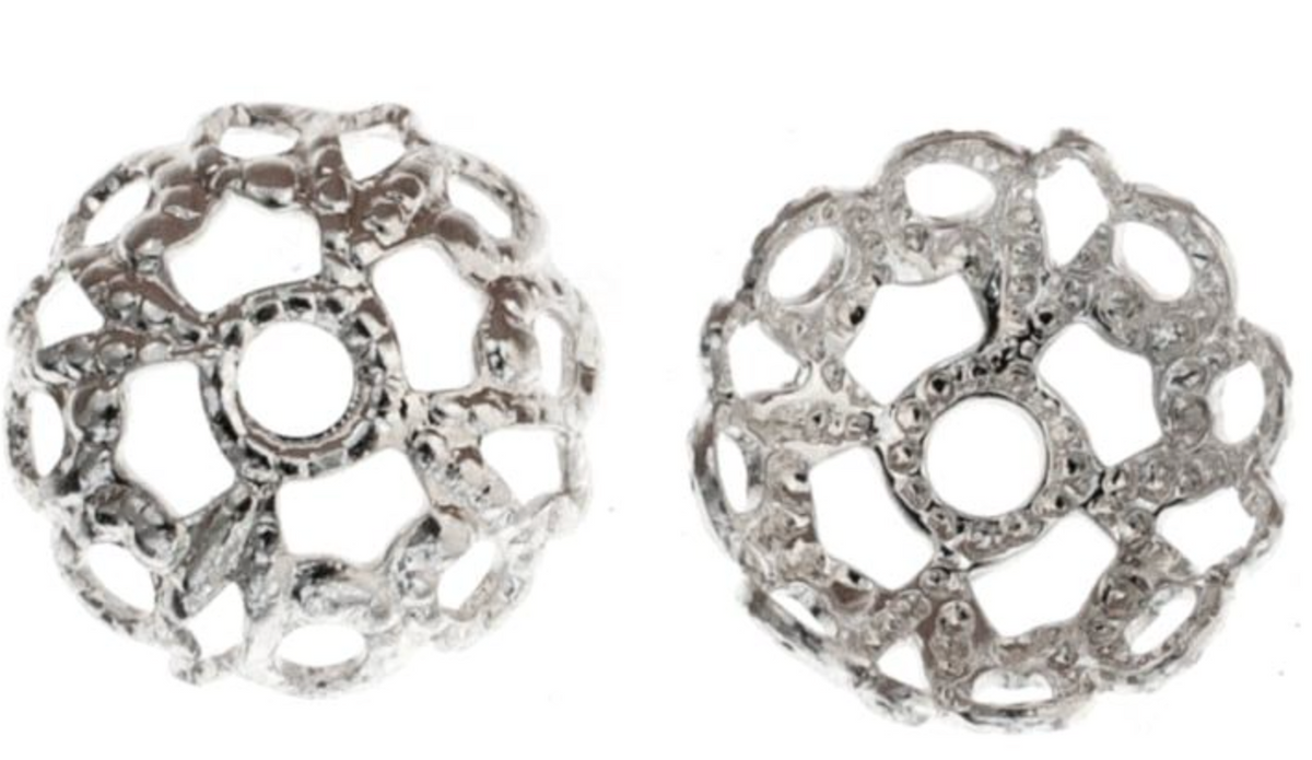 Czech Bead Caps Silver 6mm