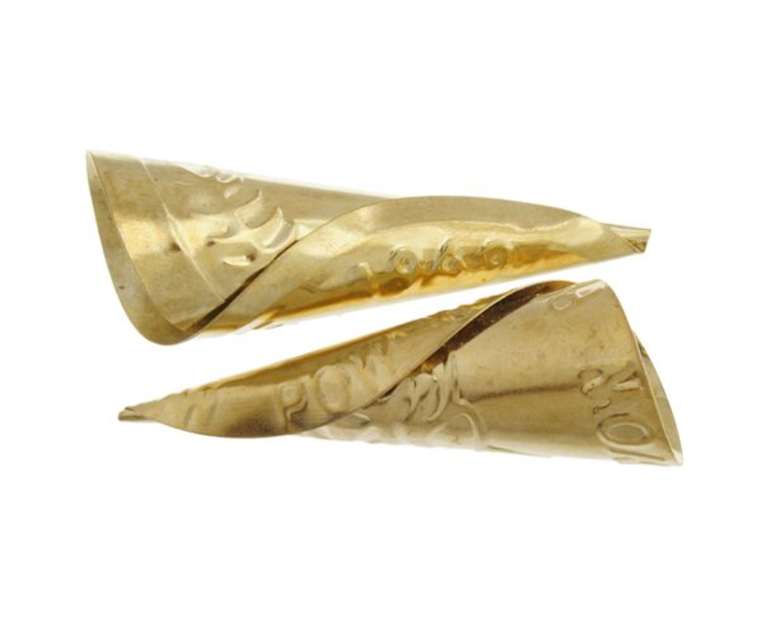 McPherson Embossed Jingle Cones – 64mm Brass 25 Pack