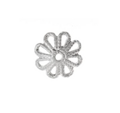 8mm Silver Nickel Bead Caps – 5 Pieces