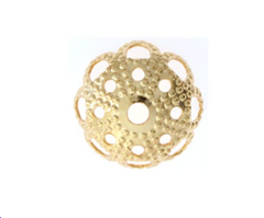 10mm Gold Bead Caps - 10 Pieces