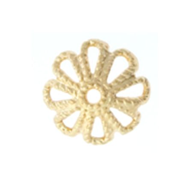 8mm Gold Bead Caps – 10 Pieces