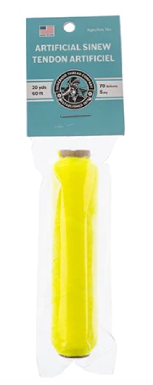 Gudebrod Sinew Bobbin – Neon Yellow 5ply 70lb