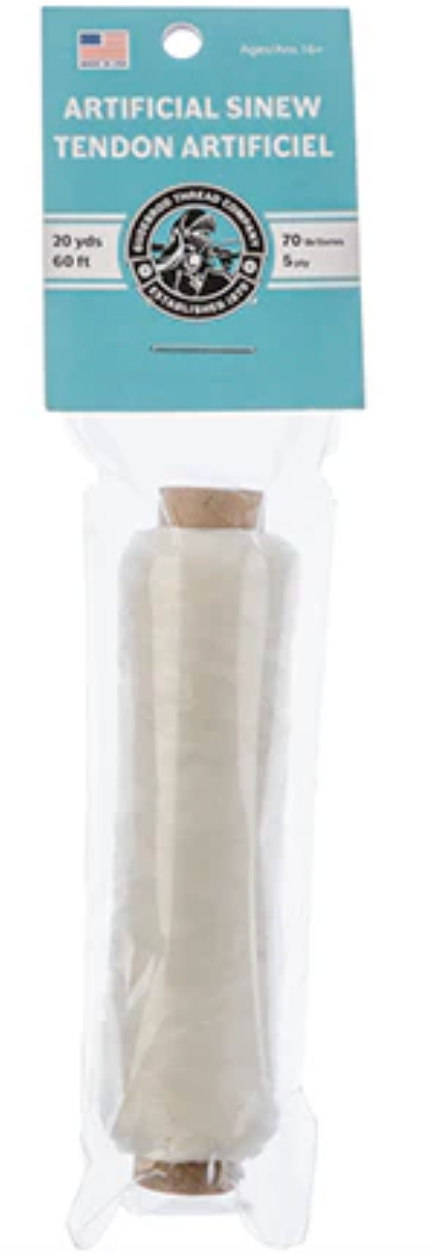 Gudebrod Sinew Bobbin – White 5ply 70lb