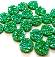 12mm Faux Druzy Round, Glue On, Resin Gem