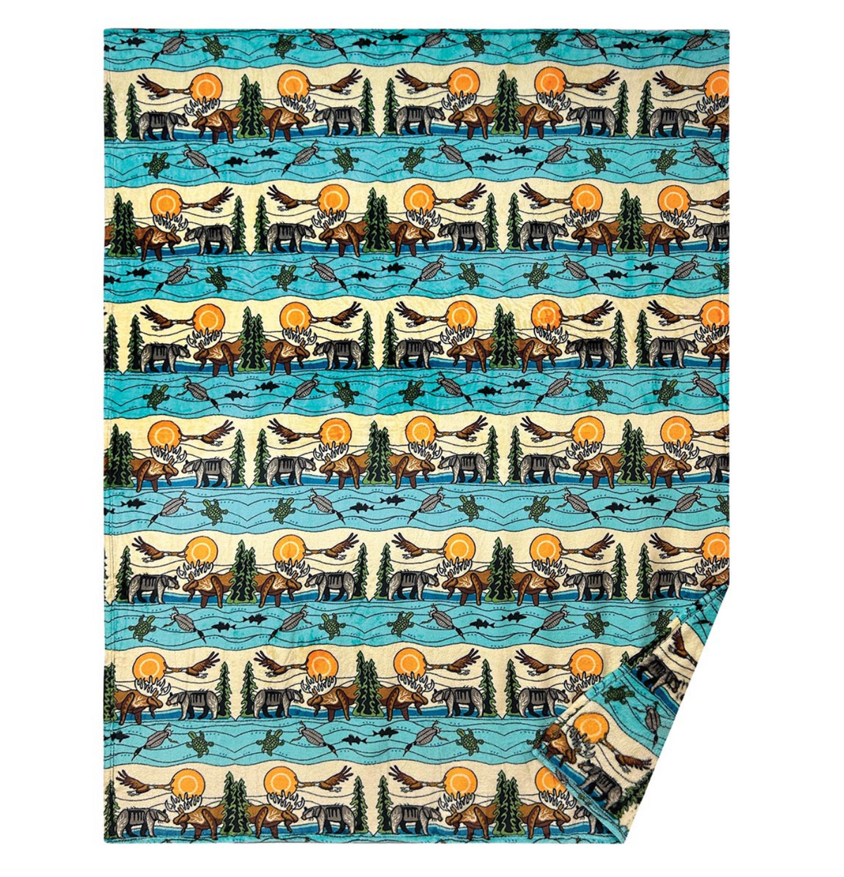 Fleece Blanket - All My Relatives (Indinawemaaganidag) 80" x 60"