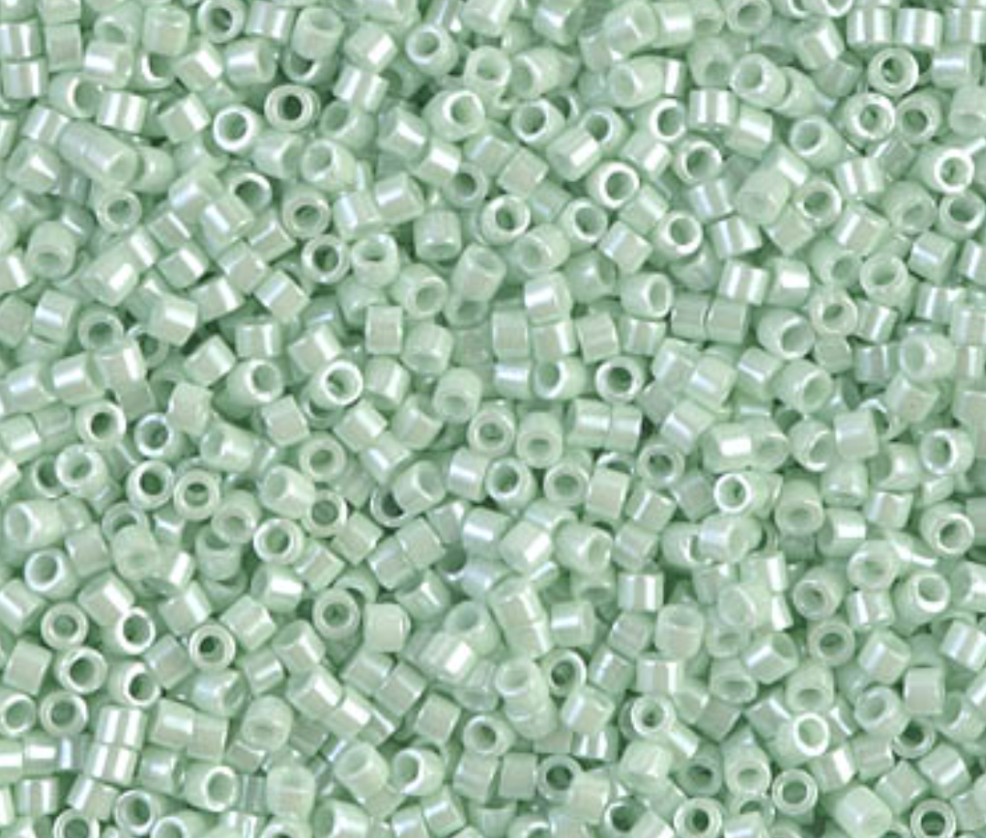 Delica 11/0 RD #1496 Opaque Light Green Mint Luster 5.2g Vial