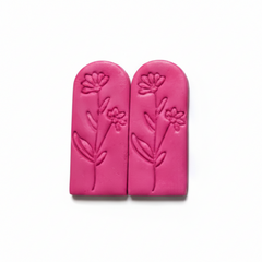 Baby Bear Gifts Long Floral Clay Cabochons - 1.5 x.5 inch