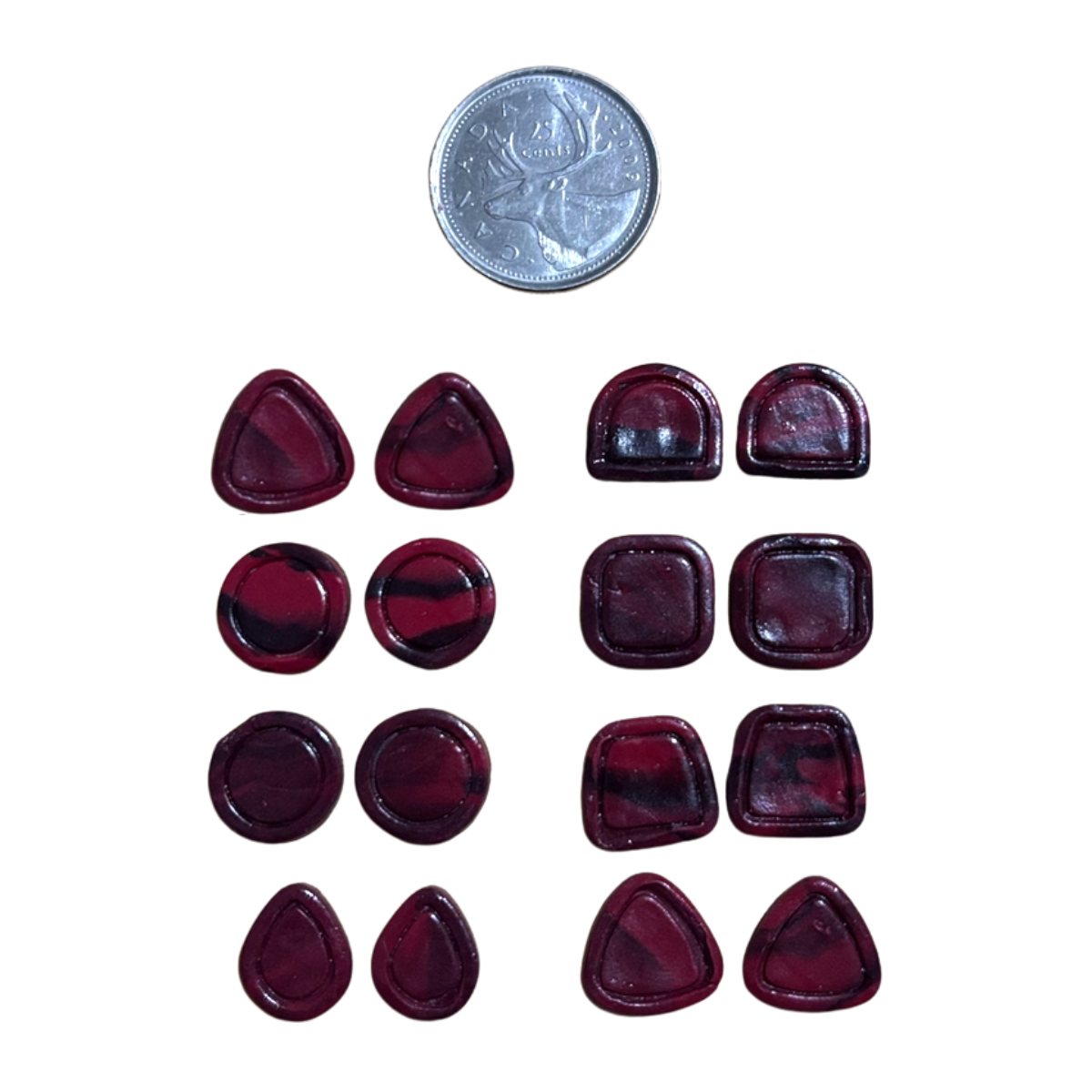 Baby Bear Gifts Red + Black Marble Cabs