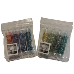 PRECIOSA Silver Lined Seed Bead Kits – 2 Sets Available | 4 Colours per Kit (6g Vials Each)