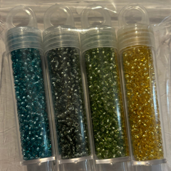 PRECIOSA Silver Lined Seed Bead Kits – 2 Sets Available | 4 Colours per Kit (6g Vials Each)