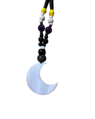 Silas - Natural Stone & Bone Necklace Non-Binary Moon