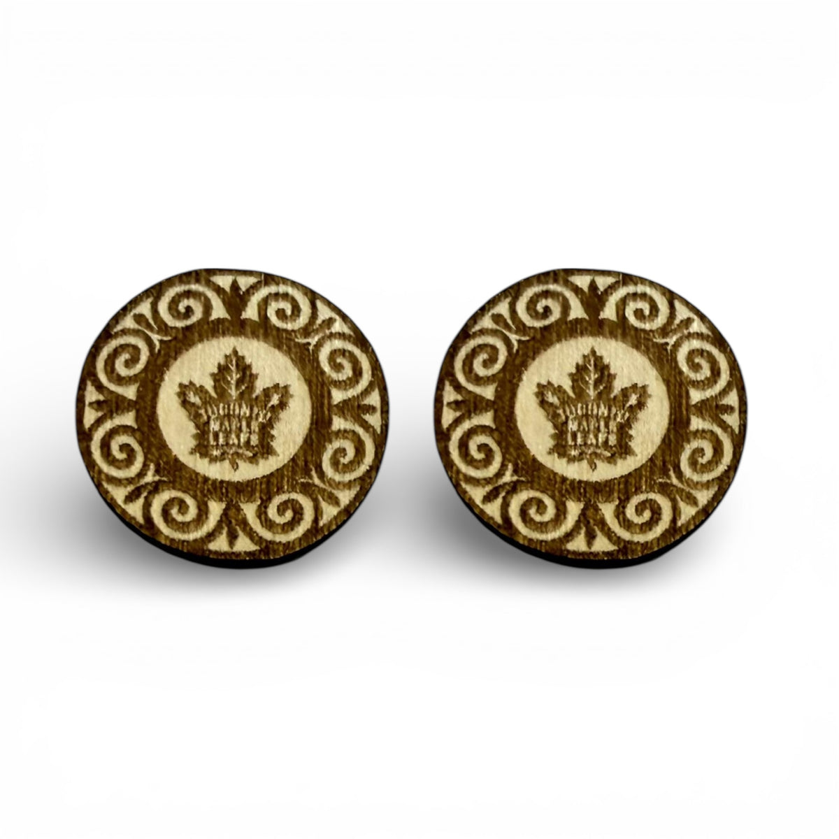 29mm Wood Burned Cabs Toronto Maple Leafs