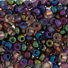 6/0 Preciosa Czech Seed Beads Metallic Iridescent Assorted , 22g Vial