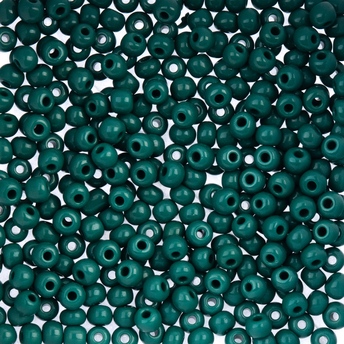 6/0 Preciosa Czech Seed Beads Opaque Medium Dark Green, 22g Vial