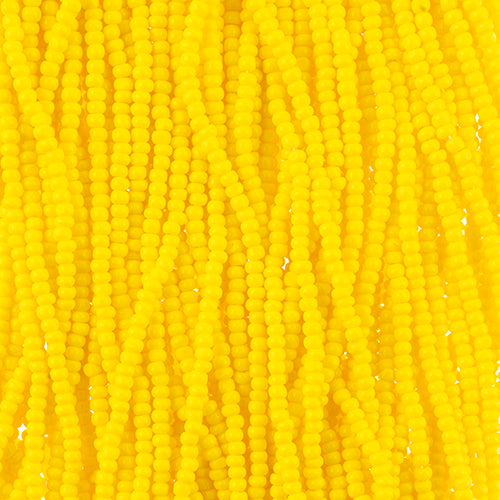 11/0 Charlotte Cut Preciosa Bead Opaque Lemon Yellow Strung