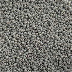 15/0 Miyuki Seed Beads Frosted Glazed/Rainbow Grey Matte AB #4705V