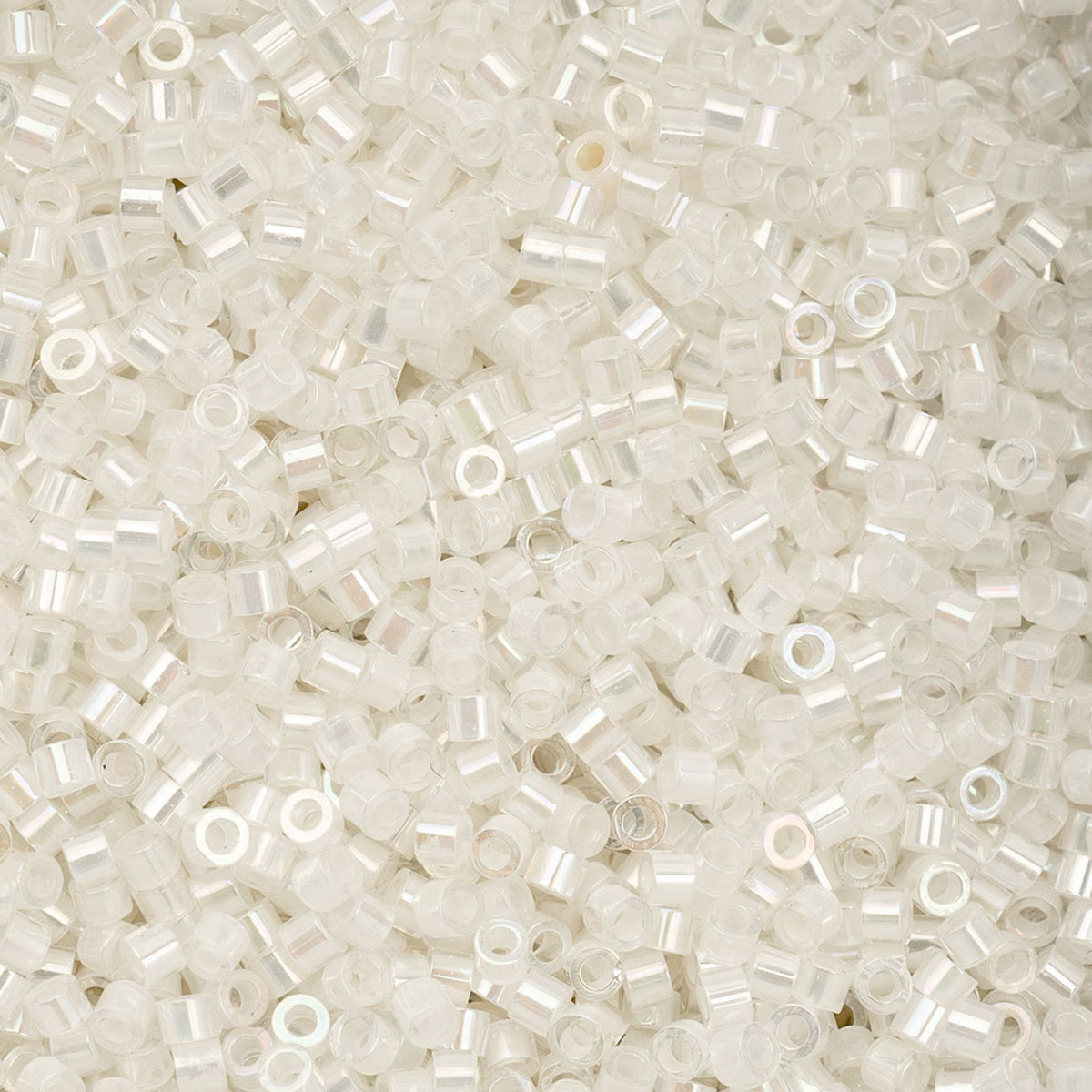 Cylin Beads by John Bead – Opaque White AB – 25g Bag