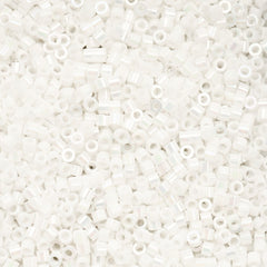 Cylin Beads by John Bead – Opaque White Pearl AB – 25g Bag